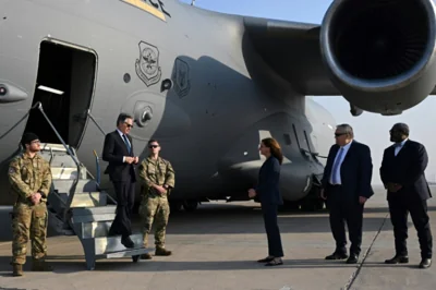 US Secretary of State Antony Blinken arriving in Baghdad, in an unannounced stop on a regional tour to discuss Syria