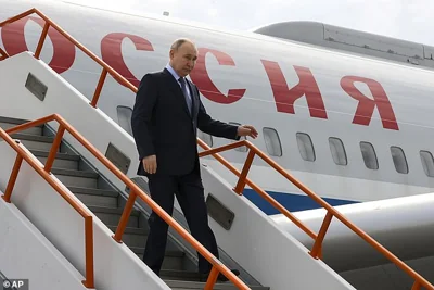 Newsreel footage showed Putin touching down in North Korea on Tuesday for his first trip to the isolated nation in 24 years