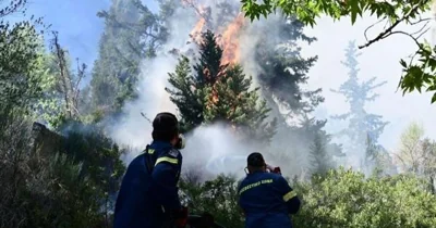 Residents flee as wildfire rages uncontrolled near Athens