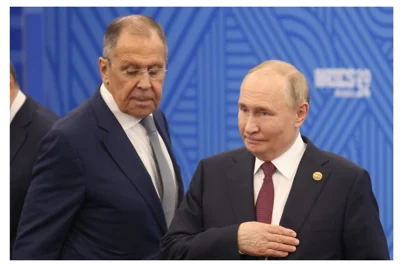 Sergey Lavrov and Vladimir Putin