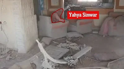 The haunting moment visibly bloodied Hamas leader Yahya Sinwar was identified as a terrorist by an IDF drone just seconds before he was assassinated by Israeli forces in Gaza