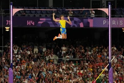 He had been celebrating his record-breaking performance in the pole vault