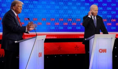 Дебаты Дональда Трампа (на фото слева) и Джо Байдена. 27 июня 2024 года. Фото: Reuters
