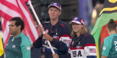 Ledecky, Mead carry U.S. flag into Paris Closing Ceremony