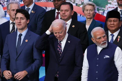 Justin Trudeau, Joe Biden, Narendra Modi and other world leaders gather for a group photo on the second day of the G20 Summit in Rio de Janeiro, Brazil