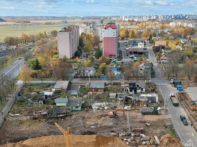 Освобождение площадки под третью высотку в микрорайоне Чижовка, Минск, октябрь 2024 года. Фото: «Минскстрой»