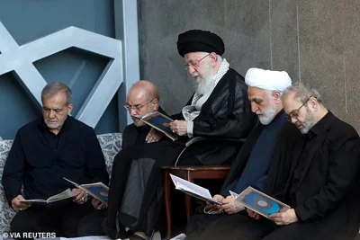 Khamenei attends the commemoration event for Hezbollah Hassan Nasrallah on Friday