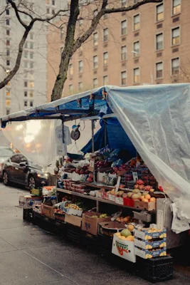 An outdoor fruit stand