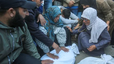 Palestinians mourn relatives killed in Gaza