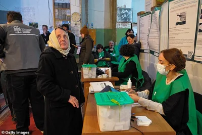 Citizens of Georgia take part during Parliamentary Elections on October 26, 2024 in Tbilisi, Georgia