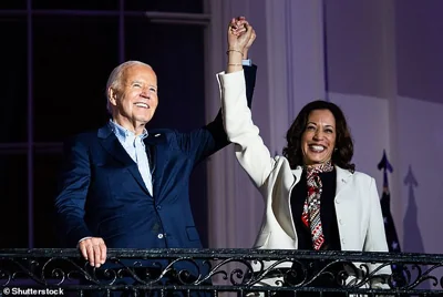 President Biden with Vice President Kamala Harris at the White House on the Fourth of July