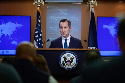  State Department spokesperson Matthew Miller speaks on the Iranian missile attacks on Israel at the State Department, Oct. 1 in Washington, D.C. AFP-Yonhap