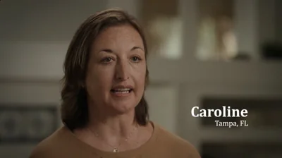 The woman named Caroline who features in the campaign ad