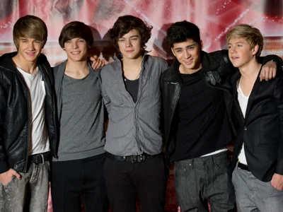 Liam Payne, Louis Tomlinson, Harry Styles, Zane Malik and Niall Horan of One Direction during the X Factor in 2010