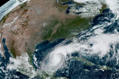 Satellite images show Milton passing over the Gulf of Mexico