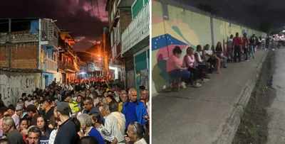 Перед выборами венесуэльцы собираются в очереди возле участков