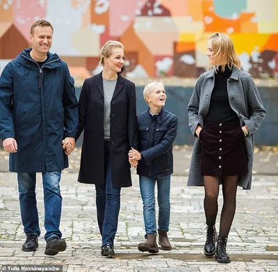 Alexei Navalny and Yulia Navalnaya pictured with their children before his death aged 47