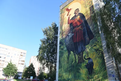  Betera и Urban Myths создали мурал в Полоцке с князем Всеславом Чародеем 