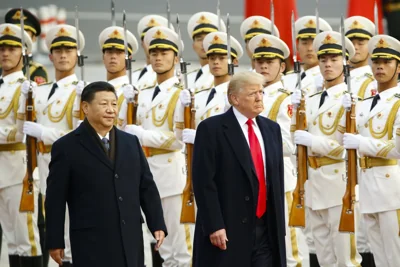 Chinese President Xi Standing With Donald Trump