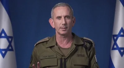 IDF Rear Admiral Daniel Hagari (pictured) said the Iranian attack 'will have consequences'