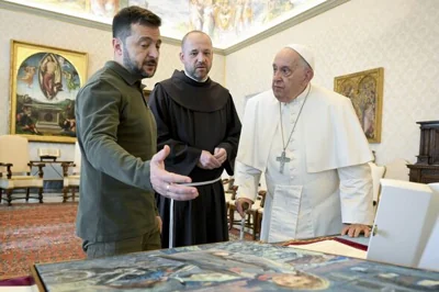 Pope Francis Meets With Ukrainian President Volodymyr Zelensky At The Vatican