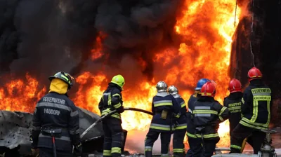 Russian attack on Vinnytsia Oblast: 2 fire trains and 64 firefighters respond to blaze