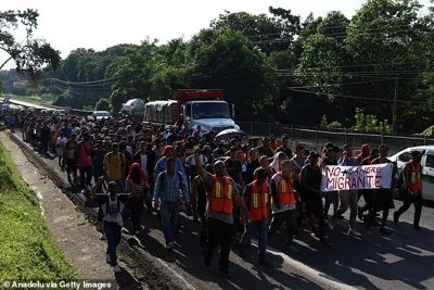 More than 3,000 Mexican migrants marched towards America on Election Day