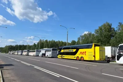 Столько автобусов на границе с Литвой и Польшей еще не было