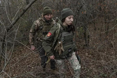 Ukrainian soldiers wait for orders on November 23, 2024. (Photo by Diego Herrera Carcedo/Anadolu via Getty Images)