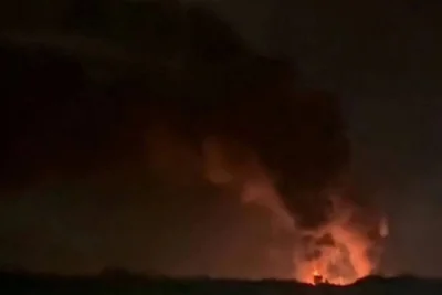 В Курской области после атаки дронов загорелась нефтебаза