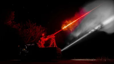 FILE: A Ukrainian serviceman of the 126th brigade air-defence unit fires by a machine gun during the training in Kherson region, 4 October 2024