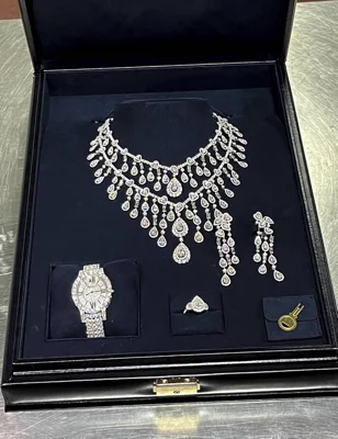 This photo provided by Brazil's Federal Revenue Department shows jewelry, part of an investigation into gifts received by ex-President Jair Bolsonaro during his term, seized by customs authorities at Guarulhos International Airport in Sao Paulo, Brazil, the week of March 24, 2023. Brazilian police indicted Bolsonaro on Thursday, July 4, 2024, for money laundering and criminal association, sources say. PHOTO BY BRAZIL'S FEDERAL REVENUE DEPARTMENT VIA AP