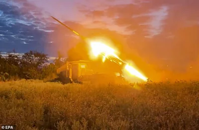 Russian MLRS fires towards Ukrainian positions, August 13, 2024