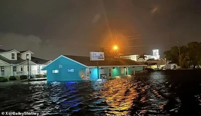 Homes and buildings have been partially submerged