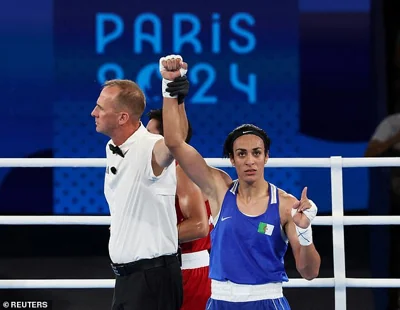 Khelif has also won the backing of huge crowds of supporters in Paris with Algeria fans packing the boxing stadiums and waving flags. She has also become a national hero in the North African country