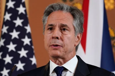 U.S. Secretary of State Antony Blinken speaks during a press conference with his British counterpart at the Foreign, Commonwealth & Development Office in London on September 10, 2024. (Photo by ALBERTO PEZZALI/POOL/AFP via Getty Images)