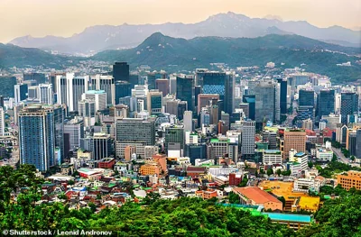 Seoul City Skyline from Namsan Mountain Park in South Korea (file image). Conscription in the country requires male citizens between the age of 18 and 28 to perform compulsory military service