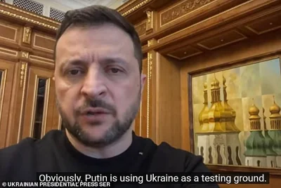 Zelensky said that Russian leader Vladimir Putin was using Ukraine as a weapons-testing ground