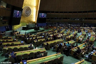 Netanyahu addressed a nearly empty chamber as many delegates walked out in protest