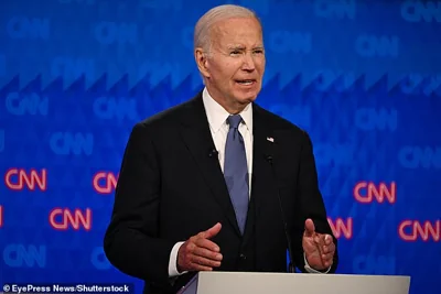 US President Joe Biden, speaks during a presidential debate with Republican candidate Donald Trump