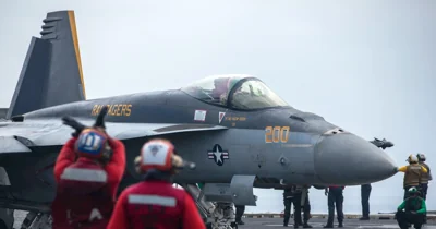 US Navy aircraft carrier loses $60M fighter jet in Red Sea — CBS News