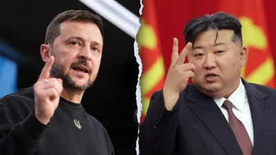 Ukrainian President Volodymyr Zelenskyy and South Korea dictator Kim Jong Un.