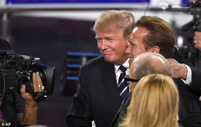 The former Republican governor of California with former President Donald Trump in 2015