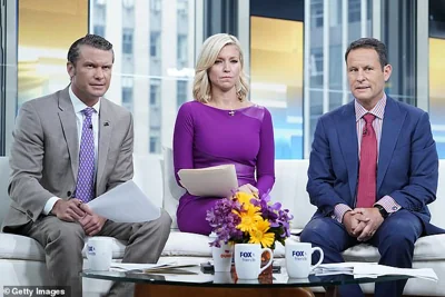 Pete Hegseth (left) is a veteran of Iraq and Afghanistan; he's a co-host of 'Fox & Friends Weekends' with Ainsely Earnhardt and Brian Kilmeade