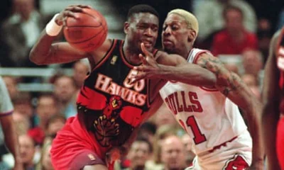 Dikembe Mutombo’s No 55 jersey was later retired by the Atlanta Hawks