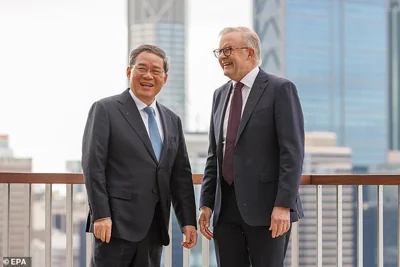 Prime Minister Anthony Albanese is pictured with Chinese Premier Li Qiang in June