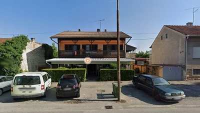 The suspect was captured by police near a Daruvar cafe (pictured) after he attempted to flee the scene