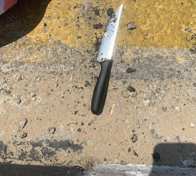 Нож, с которым мусульманин из Канады попытался напасть на охранников на въезде в Нетив а-Асара (фото ЦАХАЛа)