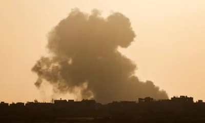 Smoke rises from an explosion after an Israeli airstrike in Gaza this week, as seen from the Israeli side of the border