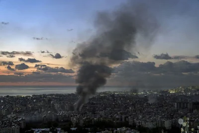 Smoke rises following an Israeli airstrike on Dahiyeh, in Beirut, Lebanon, Tuesday, Nov. 26, 2024.